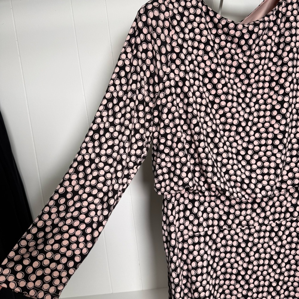 Boden Nellie Jersey Dress Long Sleeve Bubble Print Black & Light Pink Size 12 - Picture 5 of 12